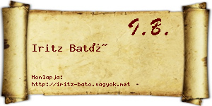 Iritz Bató névjegykártya